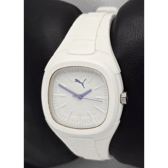Women\'s Puma Bubble Gum S White Lilia Cat Logo Dial Silicone Band Watch 02 main image 4